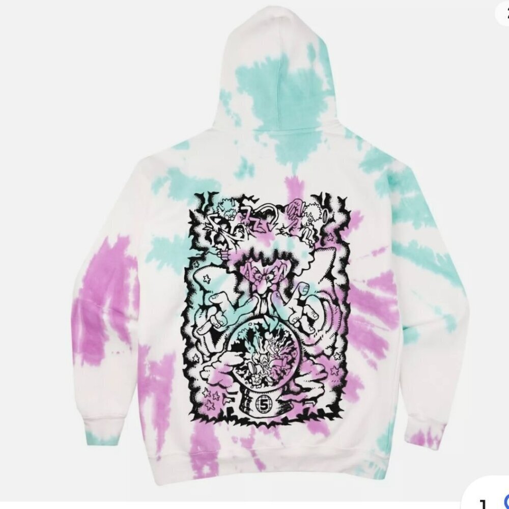 Channel 5 Men News Crystal Dye Hoodie Sweatshirt Large